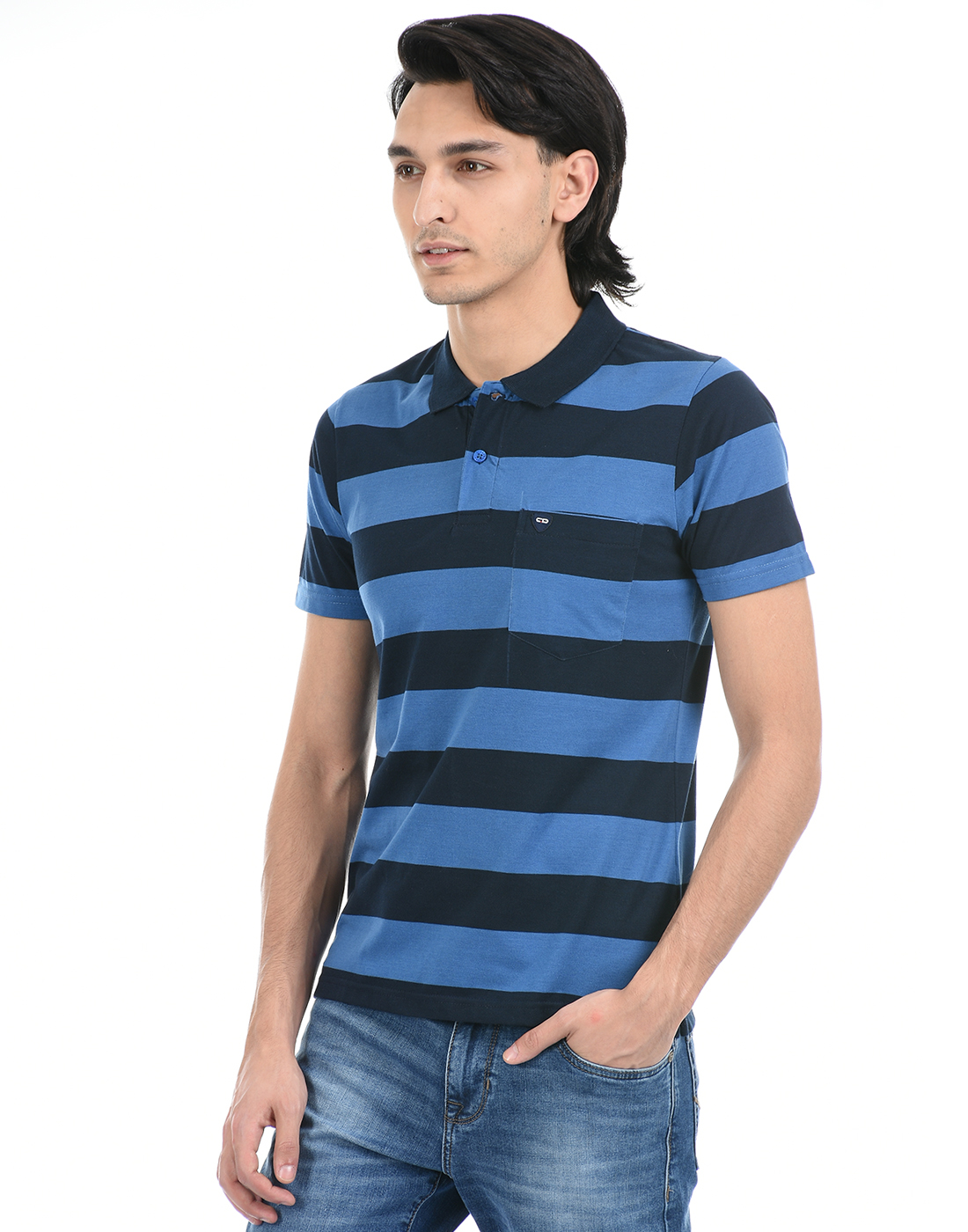 Cloak & Decker by Monte Carlo Men Blue Polo Tshirt